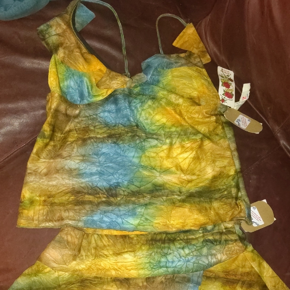 Colorful Tie-Dye Top and Skirt Set